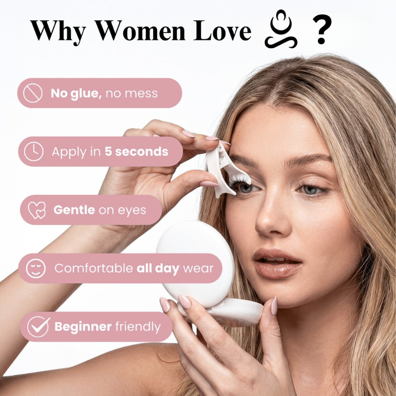 woman removing ladylash magnetic eyelashes gently from outer corner of eye

